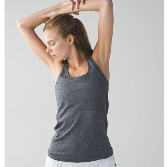 LULULEMON Swiftly Tech Racerback Heathered Black Size  6 - Picture 1 of 10